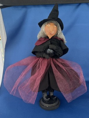 ESC Trading Co Halloween Witch Crystal Ball Primitive Folk Art Rebekah Meier