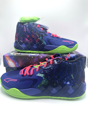 シューズ(男性用) PUMA MB.01 Galaxy Puma LaMelo Ball MB.01 Galaxy Green Basketball Shoes Men's Size 11