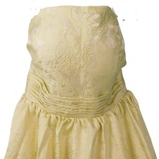 Wear Your Love Yellow Floral Jacquard Strapless Corset Maxi Dress Prom Gown NWT