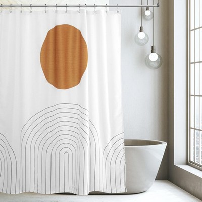 Shaina Sun and Arches Boho Shower Curtain 72 72''W x 72''L (Pack of 1), Orange 