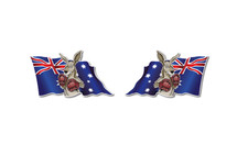 Boxing Kangaroo with flag Car Sticker Decal Austraia Day Assie Pride