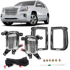 For GMC Terrain 2016 2017 LED Front Fog Light Signal Lamp Bezel DRL W/Wiring Kit