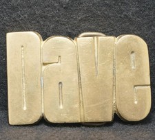 WK21106 SWEET VINTAGE 1970s  DAVE  NAME FASHION MENS SOLID BRASS BELT BUCKLE
