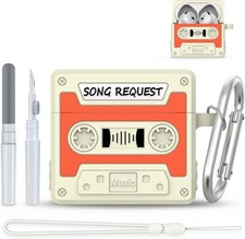 Cute AirPods 4 Case - 3D Cartoon Cassette Tape Design, Silicone Protection Cover