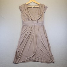 maxandcleo Taupe Faux Wrap Pleated Empire Wai...