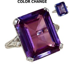 14CT Natural Alexandrite 925 Sterling Silver Vintage Style Ring Sz 6,7,8 RE2