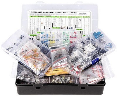 Elektronik Komponenten Sortiment 2200 Stück Transportbox 30x18x