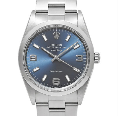 ROLEX Air King A Ref.14000 Blue Dial Automatic 34mm 100M Power Reserved Men's