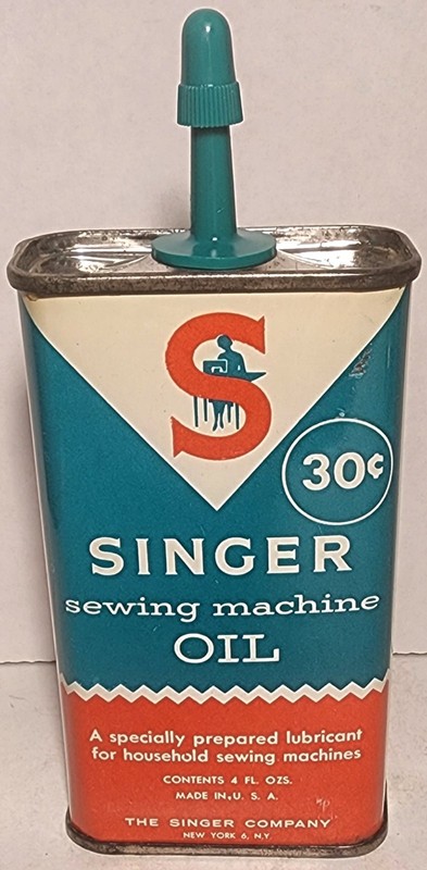 Vintage Singer Sewing Machine Oil 4 oz. Handy Oiler - Empty