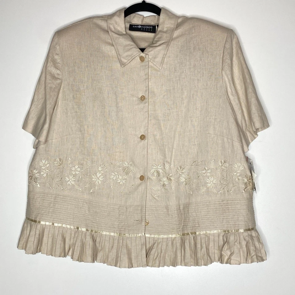 New Sag Harbor Linen Blend Maxi Dress Jacket Set Women's Size 20W - Image 4 of 4