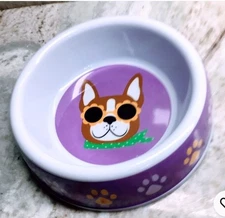 Dog  Paws Themed  Melamine Dog Bowl 2 Inches Tall X 6 Inches Diameter