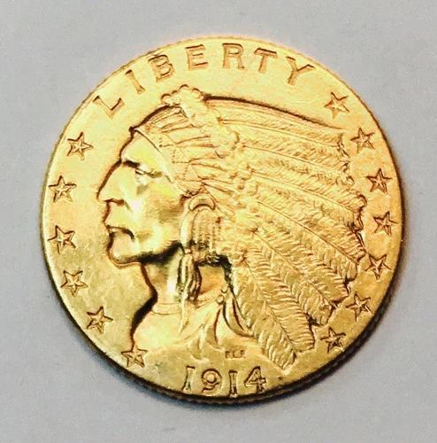 1914 D $2.5 GOLD INDIAN HEAD! GEM BU+++! RARE DATE! MUST HAVE PIECE! NR #G2208