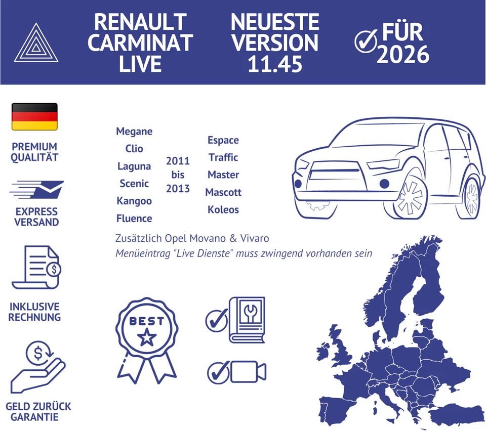 NEU FÜR 2026 RENAULT CARMINAT MAP LIVE VERSION 11.45 SD KARTE EUROPA MEGANE CLIO - Bild 2 von 4