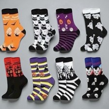    Lot of 8 Halloween Crew Socks   Unisex Size 7  11.  H2 Adult
