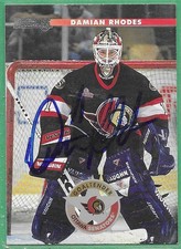 1996-97 Donruss Hockey *SIGNED* ~ Card#156 ~ Damian Rhodes ~ Senators