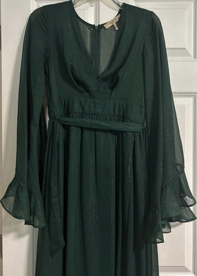 francescas green dress Pamela Halter Neck Midi Dress