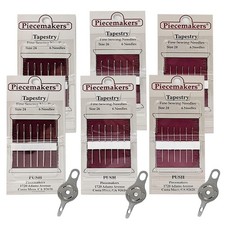 Piecemakers Tapestry Needles with Threaders: Sizes 24, 26 & 28. 2 Packs Each ...