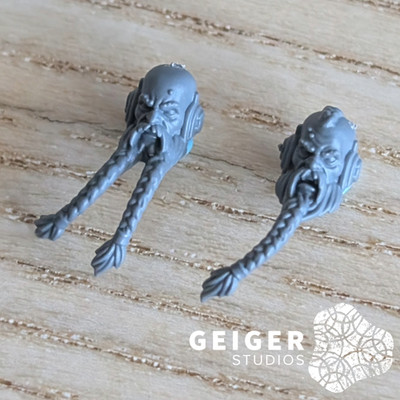 40k Space Wolves Bits | Wolf Guard Terminator | 2pc Veteran Bare Heads Set (B)