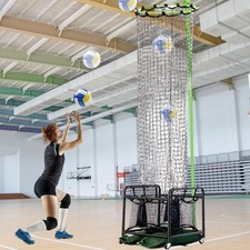 Volleyball Practice Net Volleyball Training Equipment Aid Simple with Cart