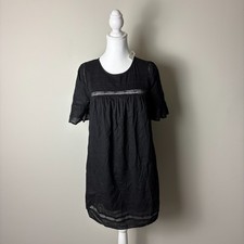 NEW Old Navy Dress Women's Petite PS Black Short Sleeve Shift Lace Trim