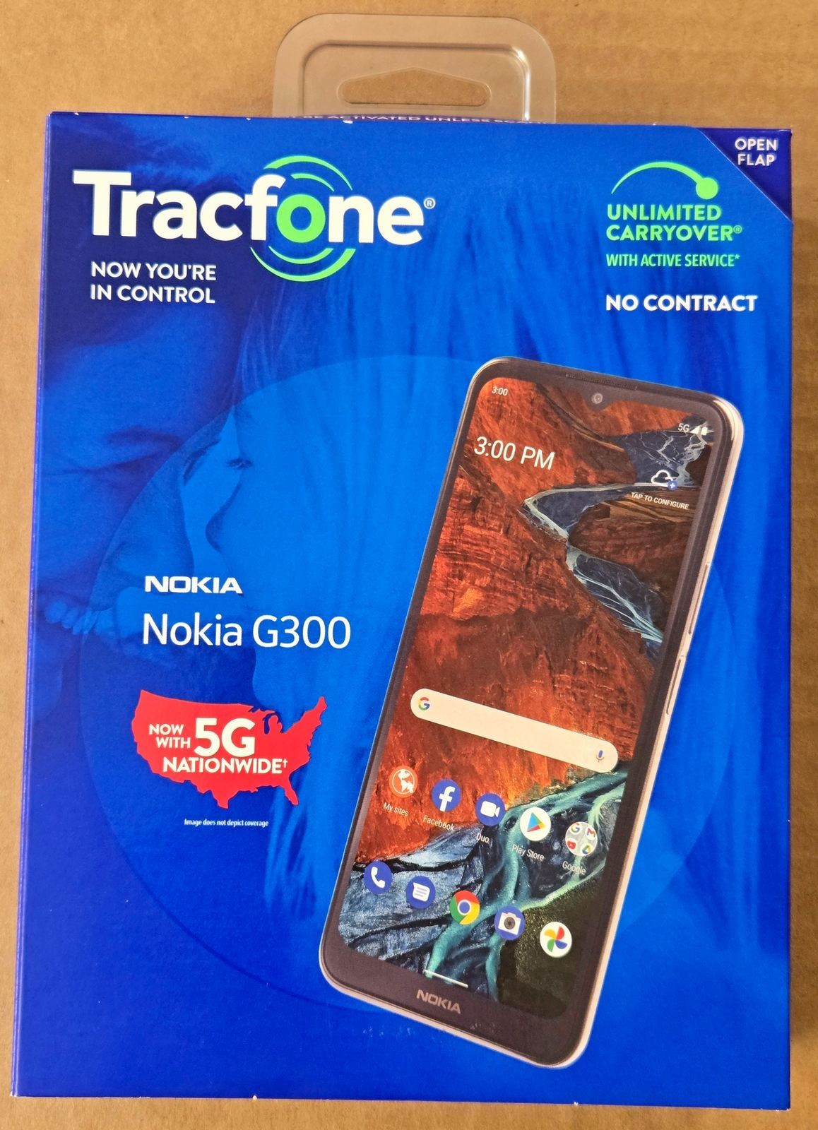 Nokia G300 5G smartphone/MP3 player, 4GB/64GB, up to 1TB SD, Model N1374DL, NEW