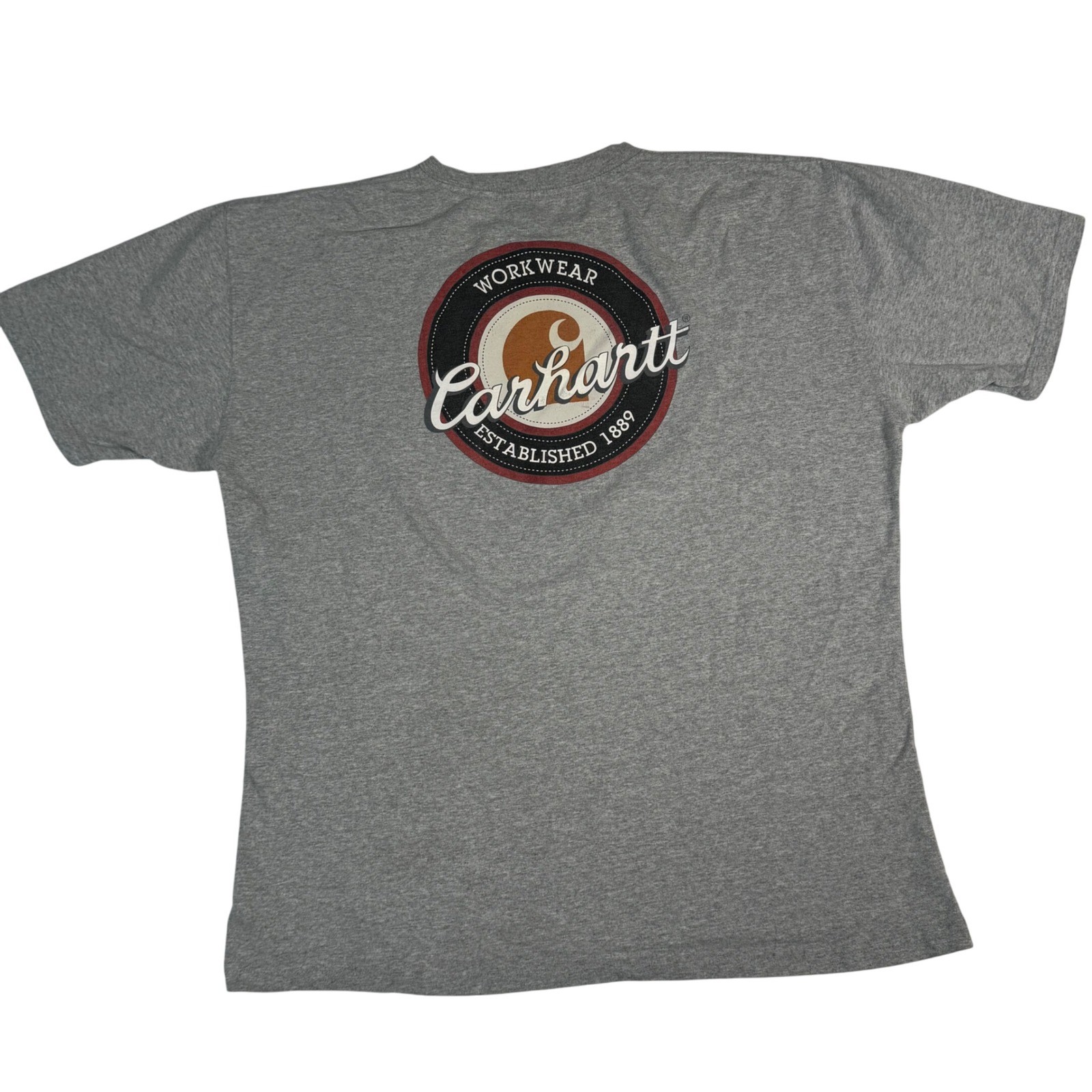 Vintage Carhartt Men XL Workwear Logo T-Shirt Gray Pocket Cotton Thick Utility