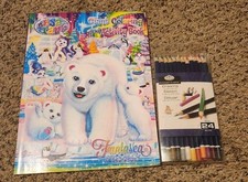 NEW Lisa Frank Giant Coloring  Activity Books Royal Langnickel Colored Pencils