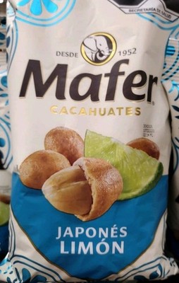 3X Mafer Japanese Peanuts With Lime ( Cacahuate Japones con Limon )3 Bags 65g Ea