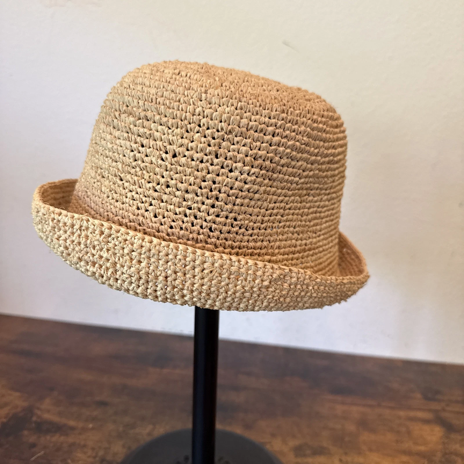 Mar Y Sol Handwoven Raffia Sun Hat Natural Straw Short Brim Madagascar Artisan
