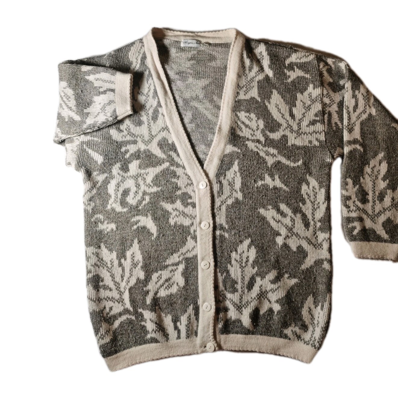 Vintage Wool Blend Jumper Cardigan - Size L Oversize image 2