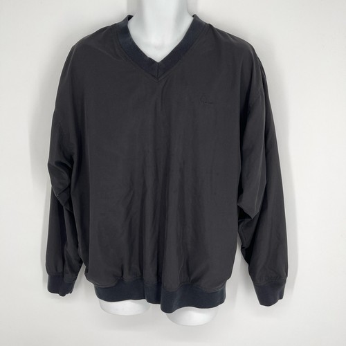 HEAD Mesh Lined Pullover Top Mens M Black V-Neck Pockets Activewear Lightweight