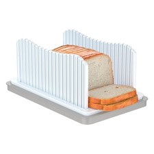 Bread Slicer for Homemade Bread, Foldable Bread Cutter with Crumb Tray, Adjus...