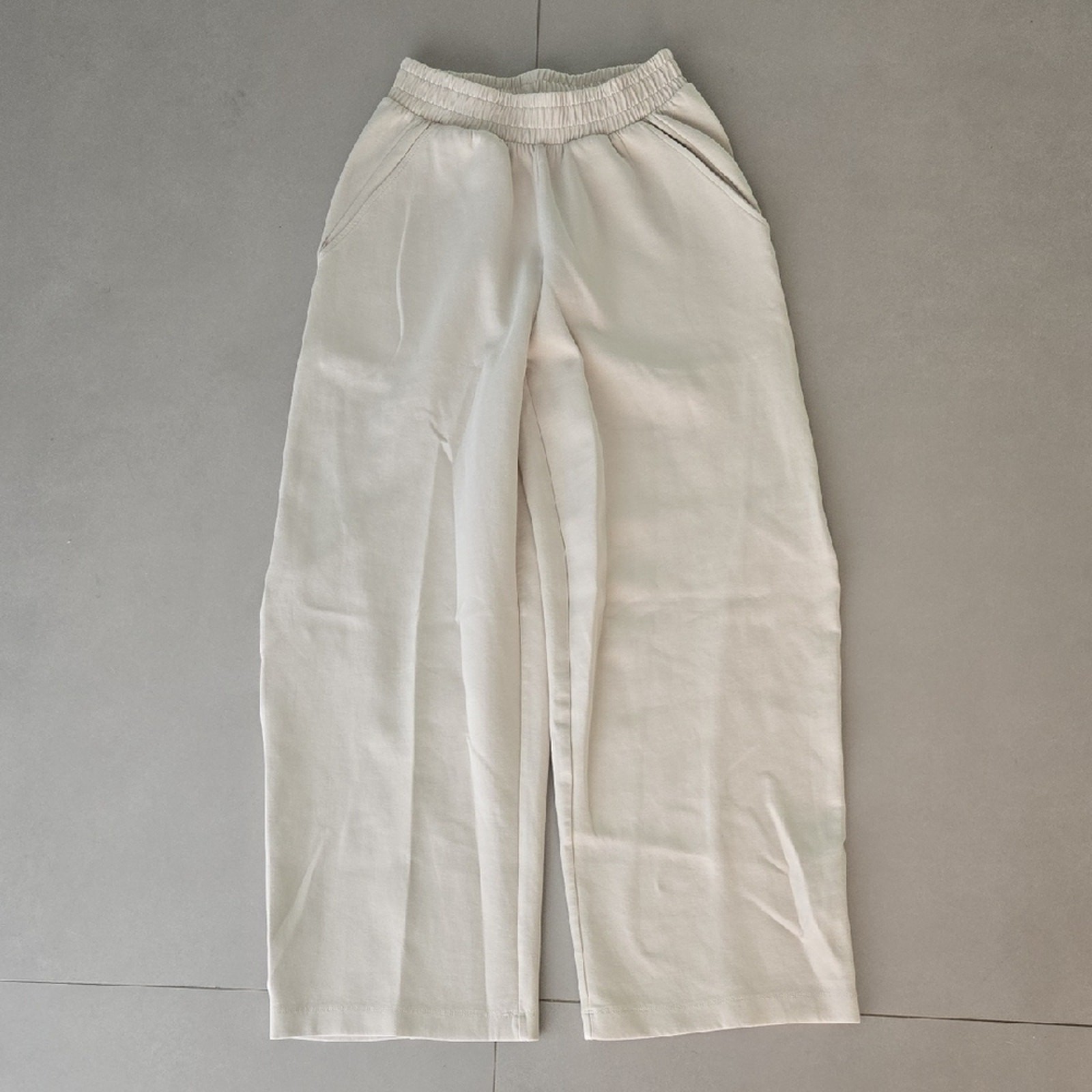 Zara Ivory High Rise Wide-leg Trousers Size S thumbnail 2