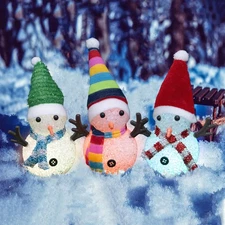 Christmas Decorations 7.3'' LED Snowmen Lamp Color Changing with Colorful Hat...