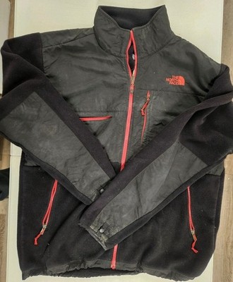 The North Face Denali Jacket Mens Large Black Red Accent Fleece Polartec