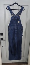 Vintage Carhartt Denim Bib Overalls Blue R08 DNM 34x32 Unisex Workwear