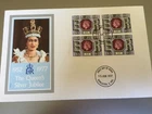 GB STAMPS RARE FIRST DAY COVER 1977 SILVER JUBILEE BLOCK OF FOUR