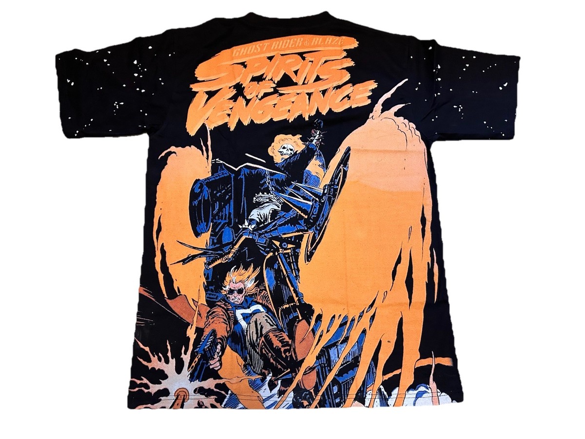 Ghost Rider Spirits Of Vengeance AOP Modern Print Shirt Blaze Size 