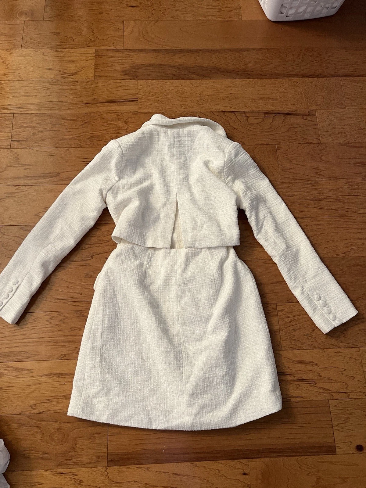 OFF WHITE Abito blazer donna bianco sporco tweed taglia small perfetto per spose
