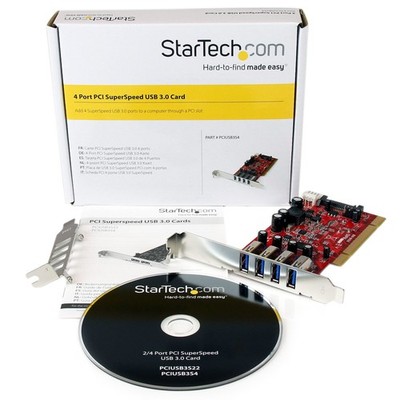 StarTech PCI to 4x USB 3.0 SuperSpeed Ports Adapter Card SATA/SP4/Floppy Power