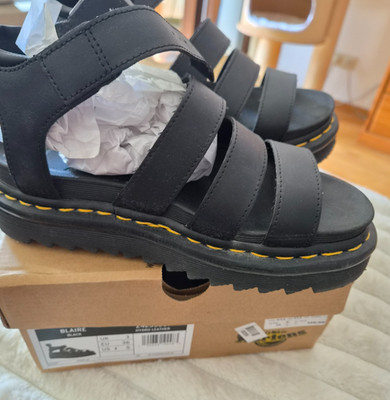 DR. MARTENS SANDALEN BLAIRE BLACK ATHENA ! GR 36   TOP ZUSTAND ! 1x GETRAGEN