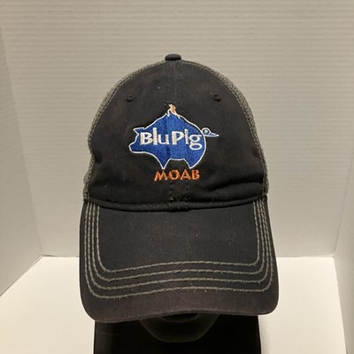 Blu Pig BBQ Moab Utah hat cap baseball trucker blue gray snapback bar blues RARE