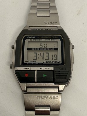 RARE Vintage Casio A-V2 Easy Rec Voice Recorder Watch 1588   Fully Working