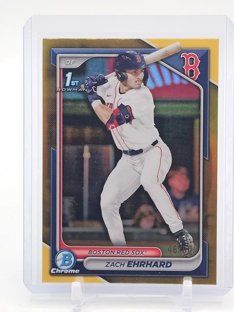 ZACH EHRHARD 2024 BOWMAN CHROME DRAFT 1ST GOLD REFRACTOR /50 RED SOX Q2045