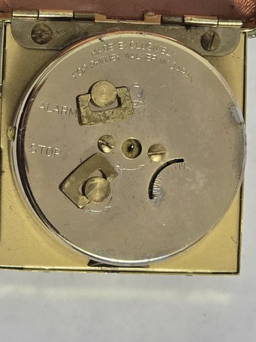 Vintage PHINNEY-WALKER Travel Alarm Clock Folding Case Glow Dial Japan Working - Picture 5 of 6