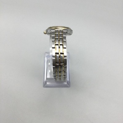 Seiko V174-0AC0 Womens Watch 28mm Blue Dial Two Tone Solar Date Stainless 7.25\