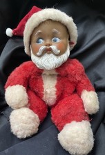 1955 Vintage Knickerbocker Musical Santa Baby Plush Christmas Toy Music Box