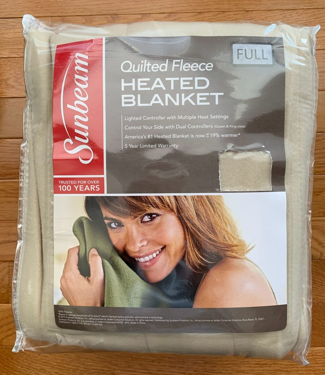 Bedding Sunbeam Heated Electric Blanket Quilted Fleece Sunbeam