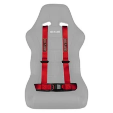 Braum 4 Point 2 Inch Straps Racing Harness Belts Set Red Universal BRH-RDP4