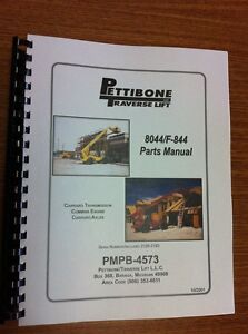 Pettibone Traverse 8044 & F-844 Extendo Forklift Parts Manual | eBay